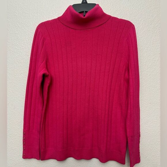 Talbots Petites Pink Turtleneck Sweater Size Large Petite - Picture 1 of 6